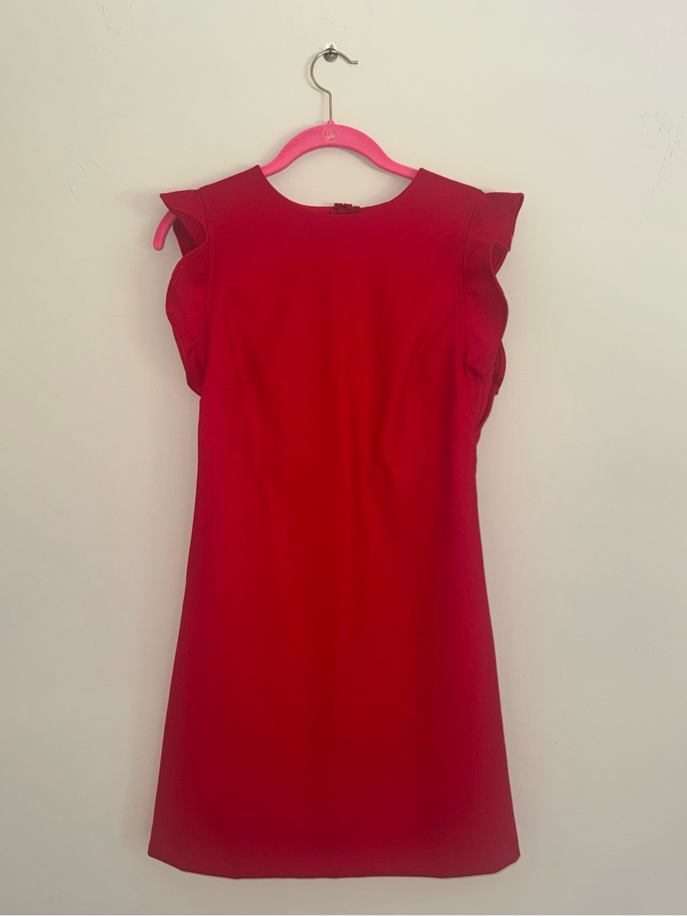 Vineyard Vines Red Ruffle Sleeve Shift Dress Size 2